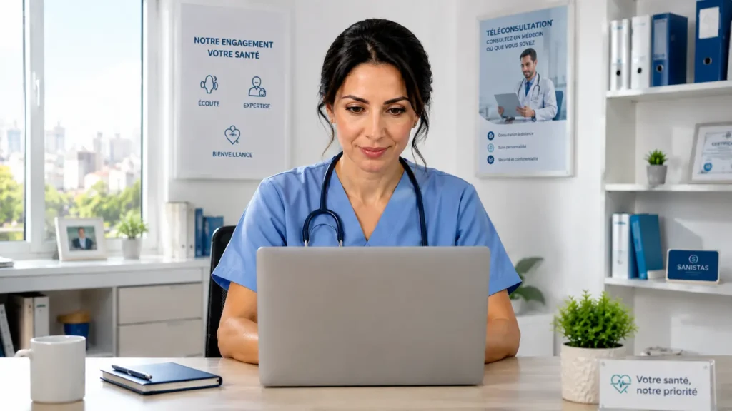stratégie contenu médical SEO Maroc — professionnel de santé créant du contenu web