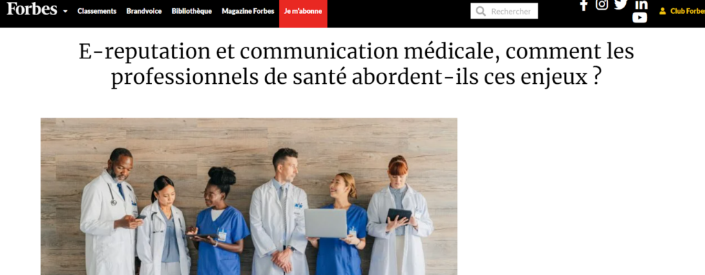 l'enjeu de l' E--Réputation et la communication medicale 
