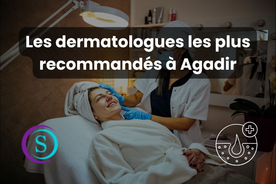 Patiente en consultation chez une dermatologue à Agadir, en train de faire analyser sa peau du visage avec un appareil dermatologique moderne.