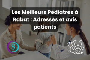 Pédiatre à Rabat examinant une petite fille lors d’une consultation pédiatrique avec logo de sanistas et icon