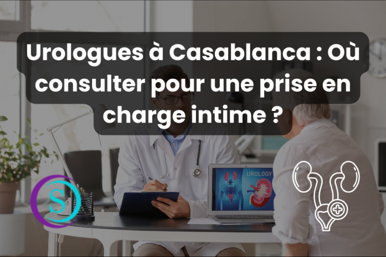 Urologue en consultation devant un ordinateur, avec le logo de Sanistas et une icône représentant la spécialité urologique.