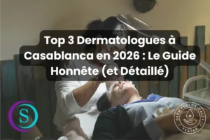 Image de couverture présentant un soin dermatologique en cabinet avec le titre “Top 3 Dermatologues à Casablanca en 2026 : Le Guide Honnête et Détaillé”.