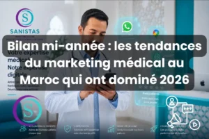 Tendances marketing santé Maroc 2026 — bilan mi-année Sanistas : GEO, WhatsApp Business, avis Google et télémédecine pour cabinets médicaux